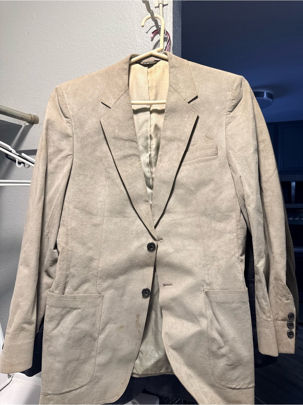 H by Halston Light Gray Suede Sport Coat